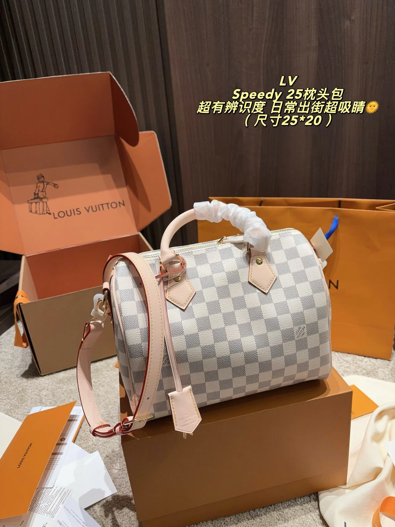 Louis Vuitton Speedy 25 Canvas Crossbody Bag in Grey · view 5