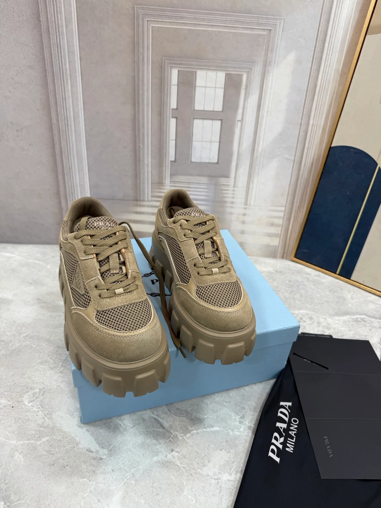 Prada Sneakers in Beige · view 1