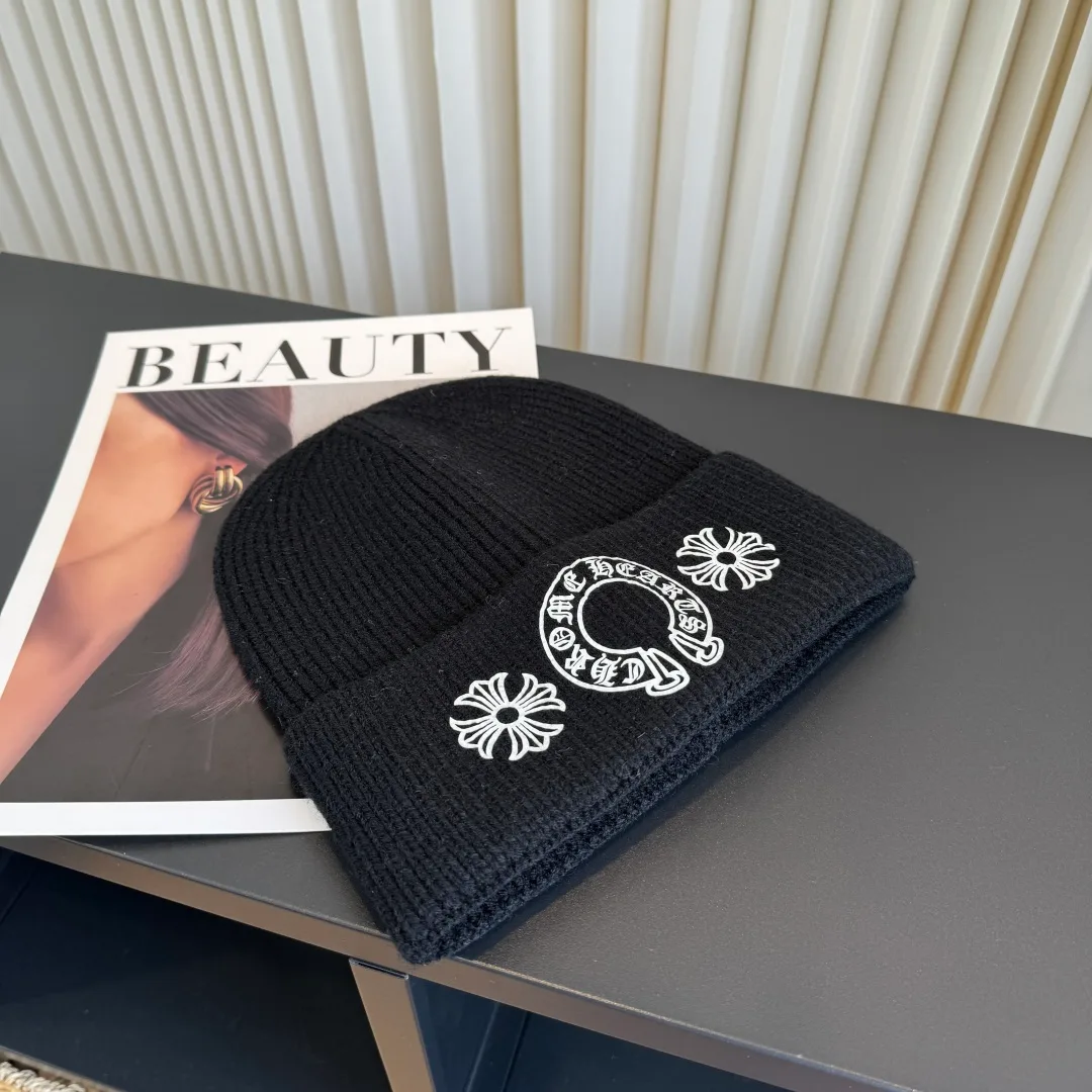 Chrome Hearts Embroidered Knit Beanie in Black · view 1