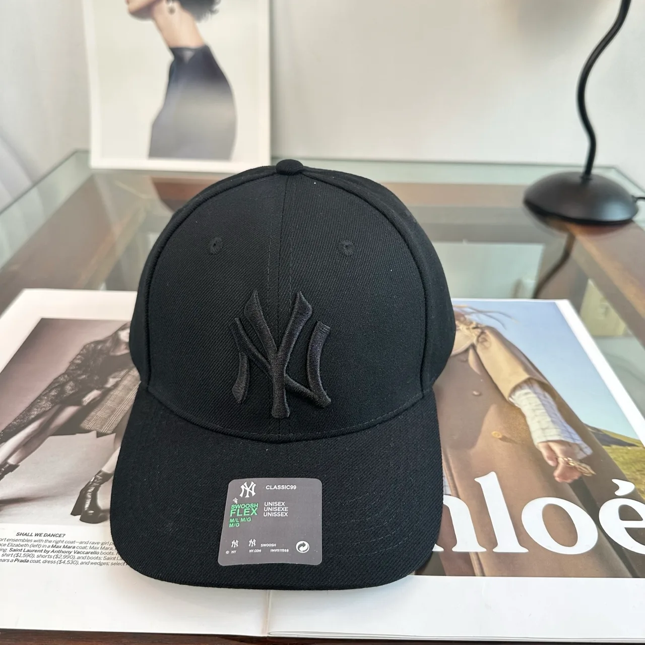NY Letter Baseball Cap in Black & Grey & White & Brown & Green · view 1