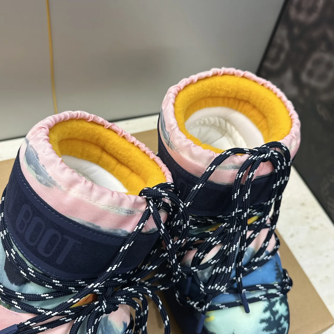 Moon Boot Printed Snow Boots in Blue · view 6
