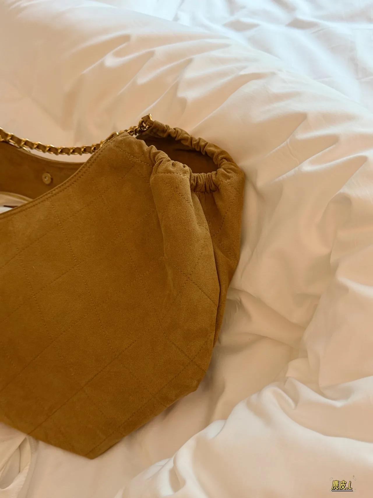 Chanel Quilted Hobo Bag in Tan · view 7