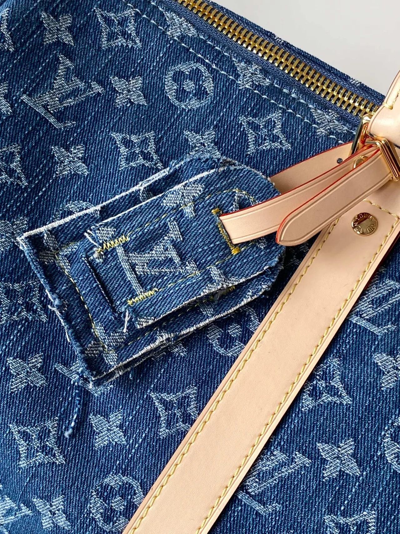 Louis Vuitton Cowhide Keepall 45 Travel Bag in Blue · view 6