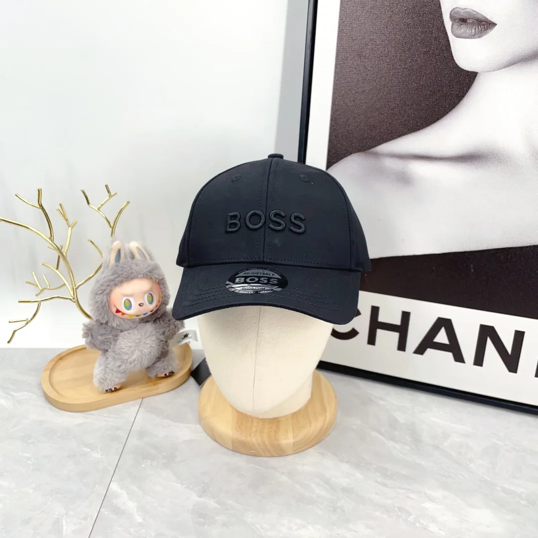 Boss Embroidered Baseball Cap in Black · view 2