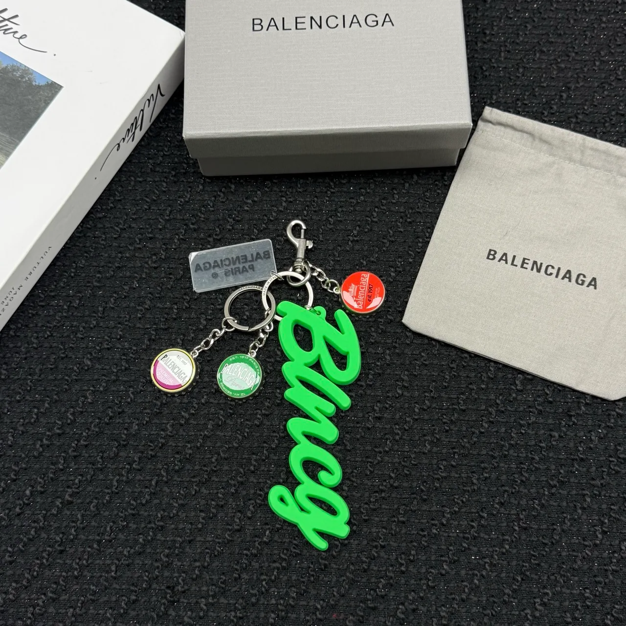 Balenciaga Bag Charm Assembly in Silver & Pink & White & Green · view 5