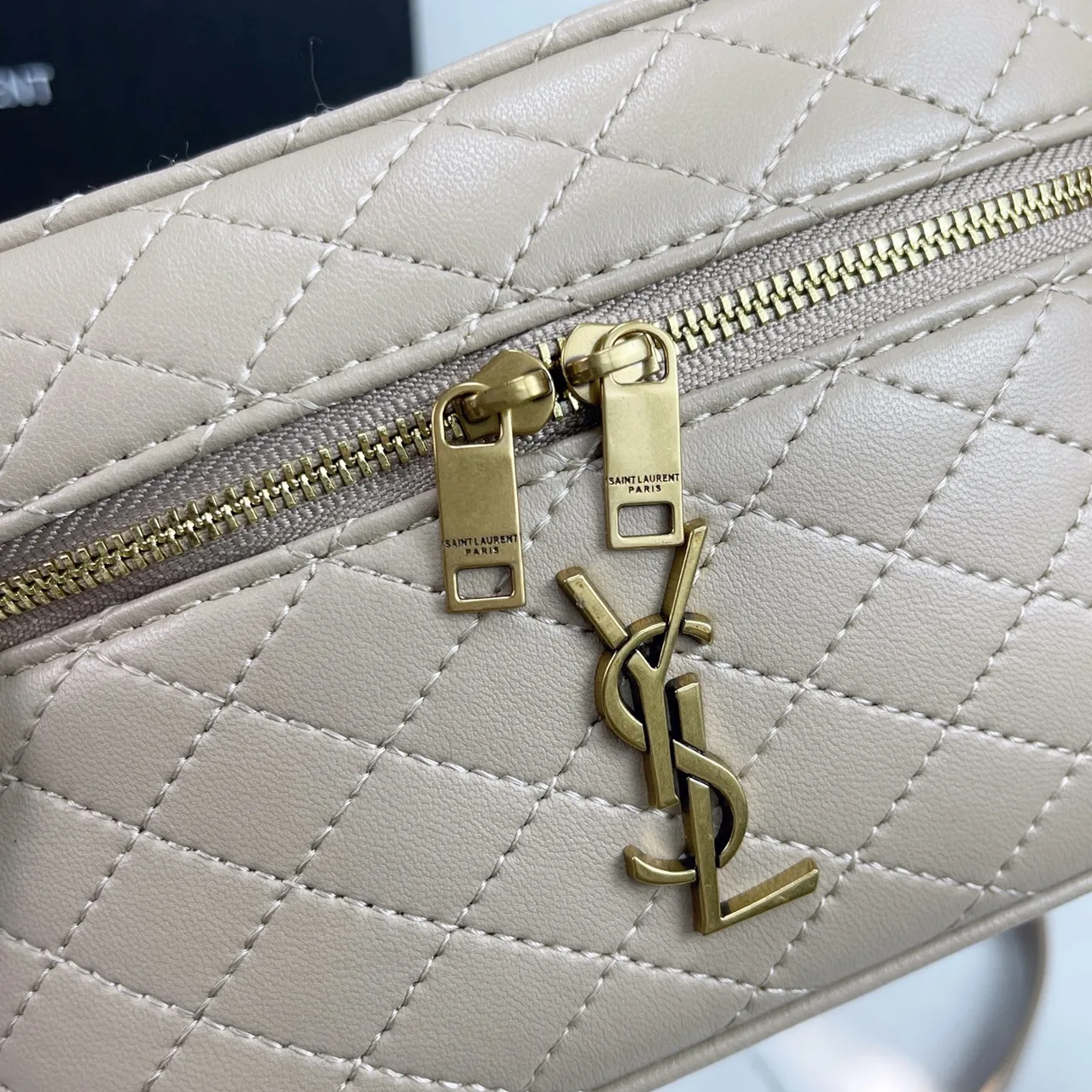 Saint Laurent Quilted Crossbody Bag in Beige · view 6