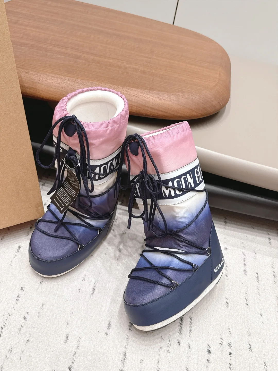 Moon Boot Gradient Snow Boots in Blue · view 3