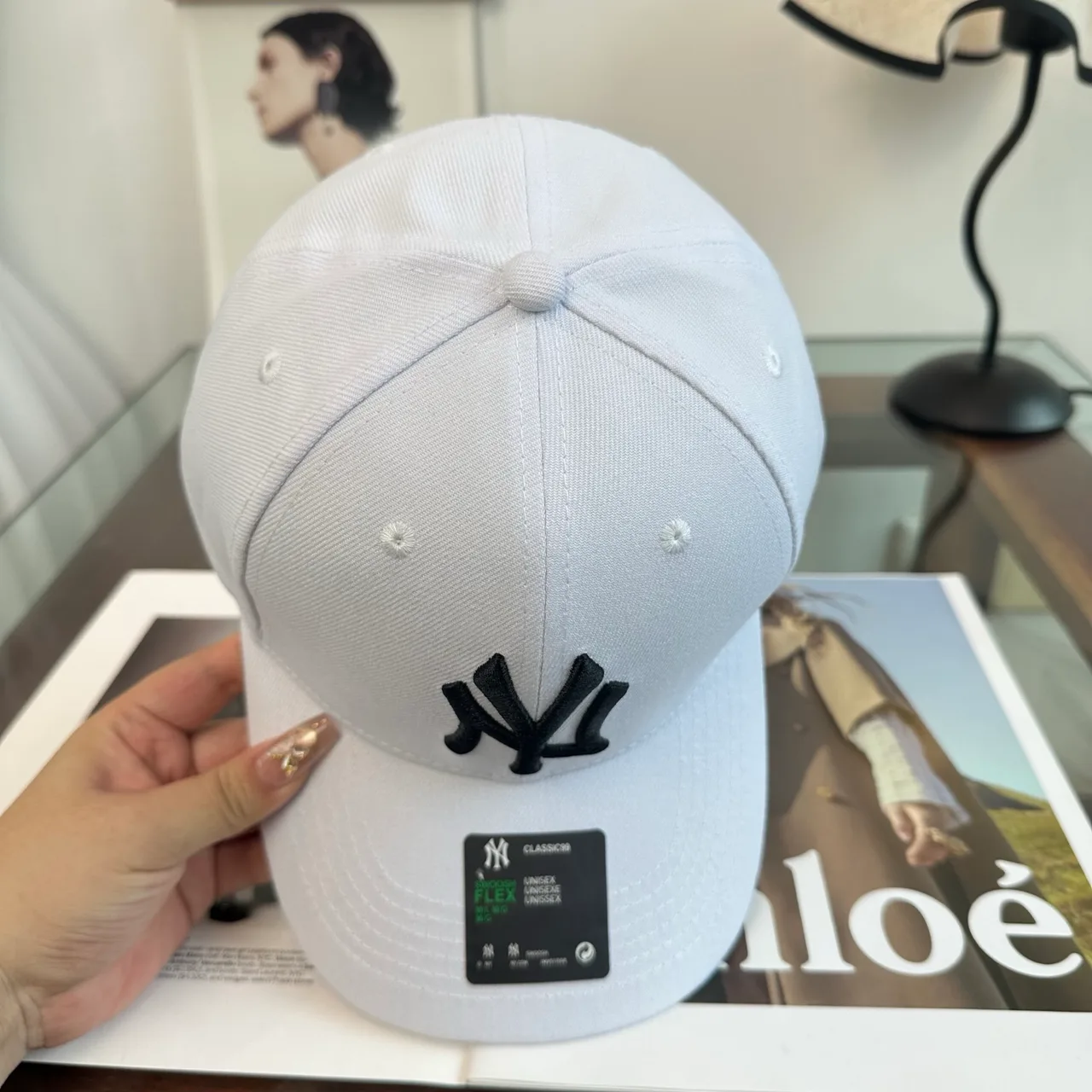NY Letter Baseball Cap in Black & Grey & White & Brown & Green · view 6