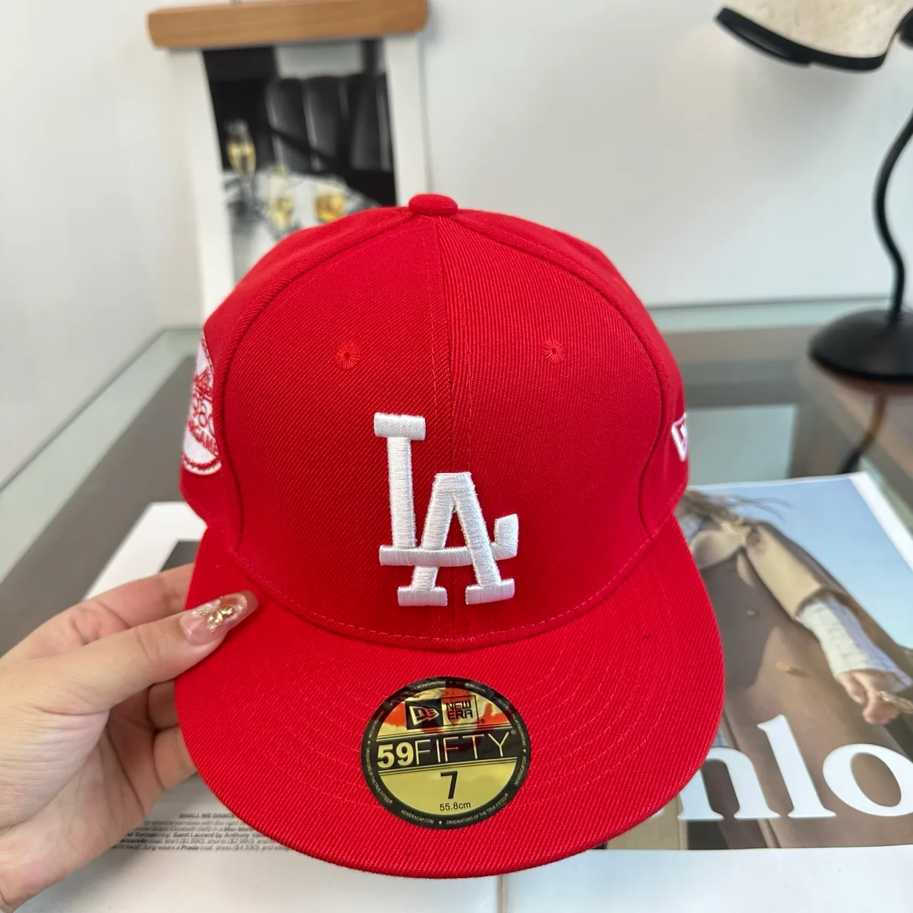 New Era LA fitted graphic cap in Blue & Yellow & Red & Black & White · view 5