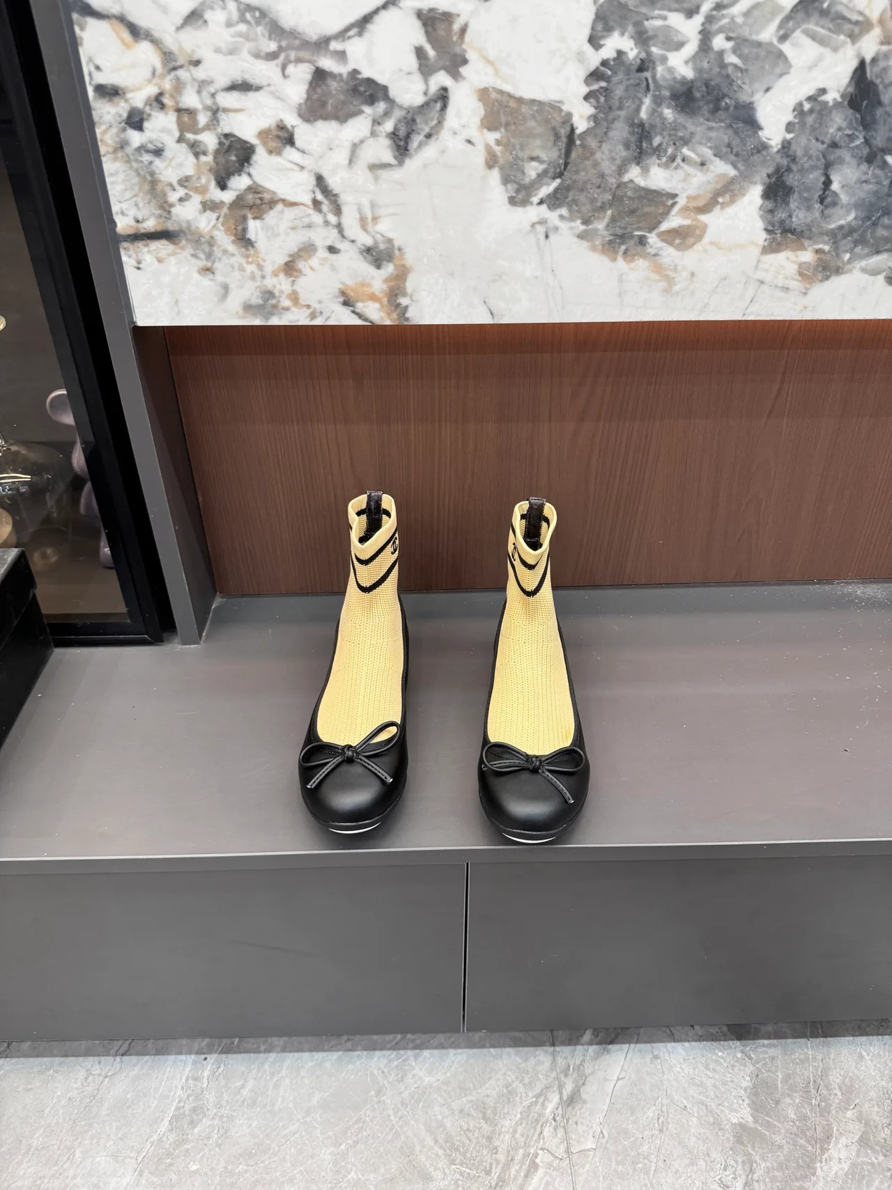 Chanel Sheepskin Sock Boots in Beige · view 2