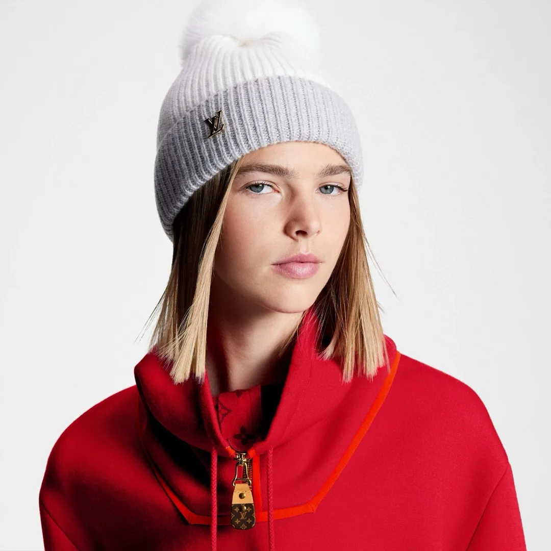 Louis Vuitton Ribbed Beanie in White · view 2