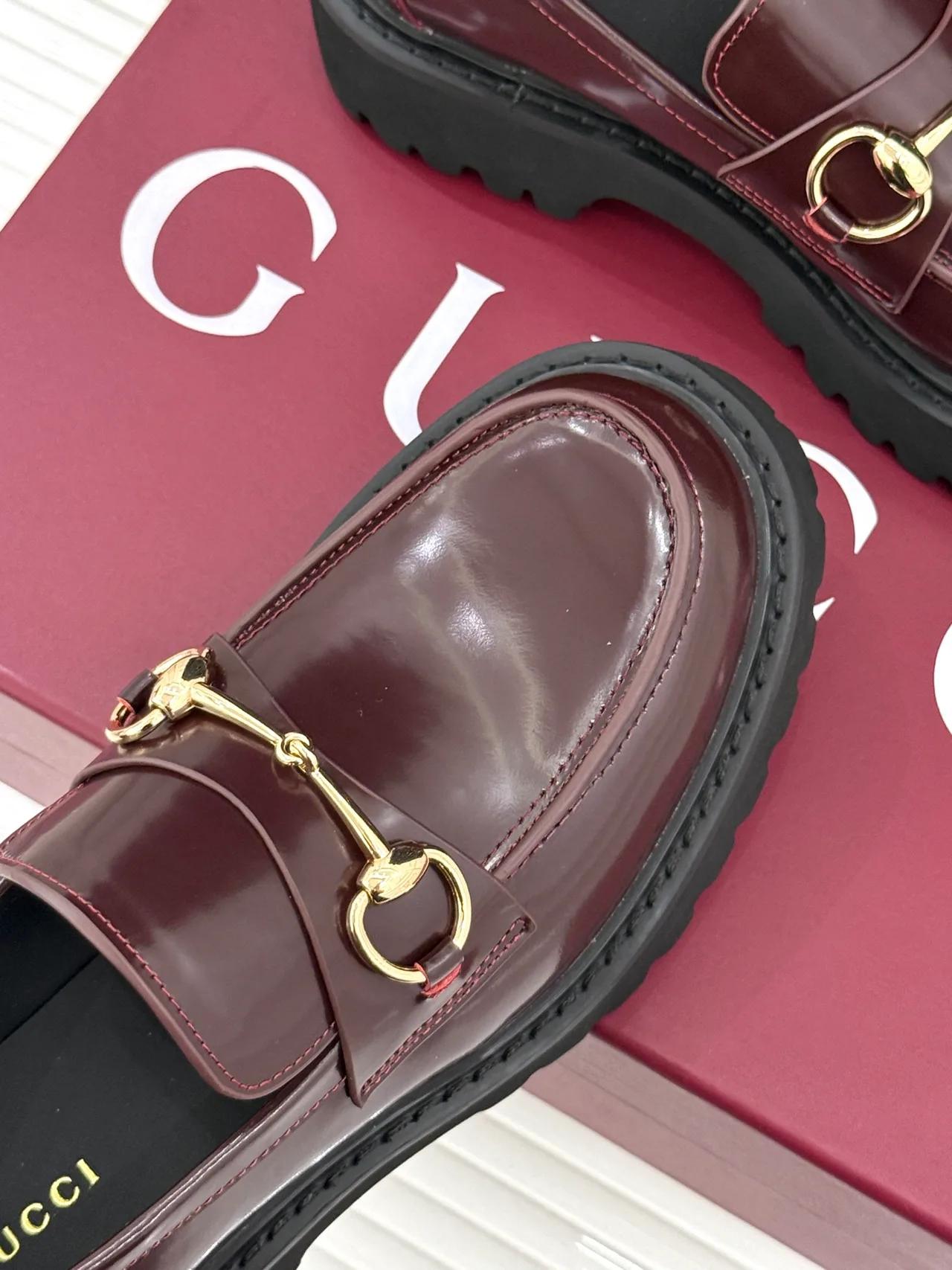 Gucci Horsebit Loafers in Burgundy · view 7