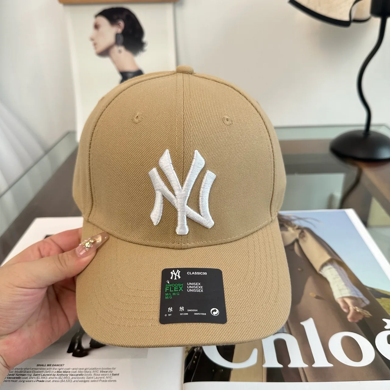 NY Letter Baseball Cap in Brown · view 4