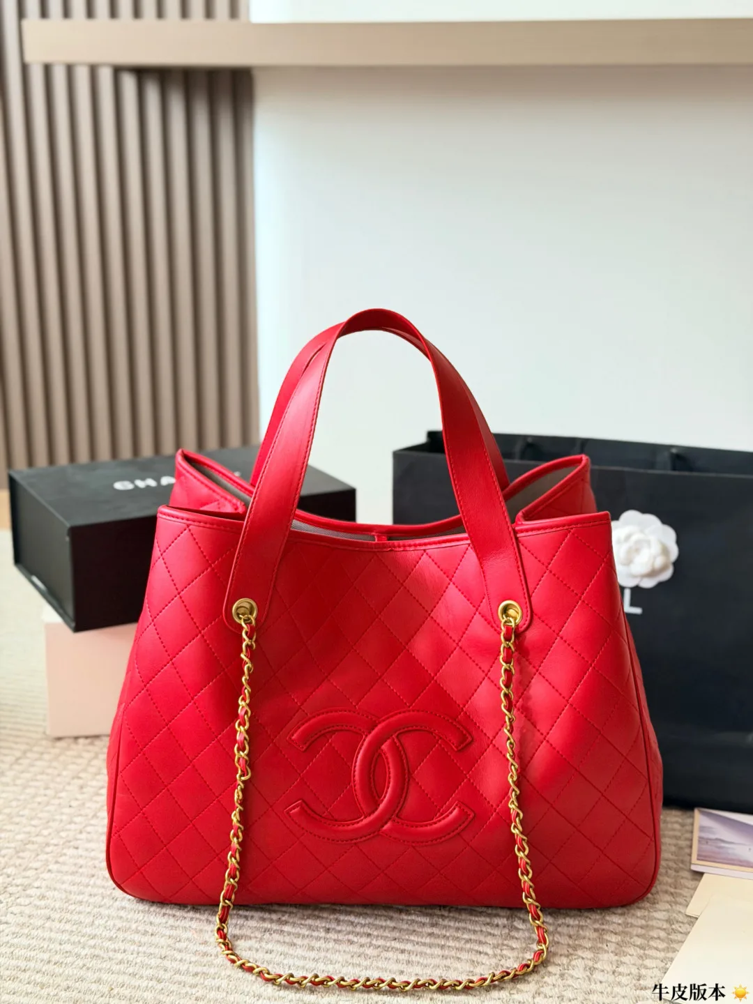 Chanel CC Tote in Beige & Red & Pink & Brown & Black · view 2