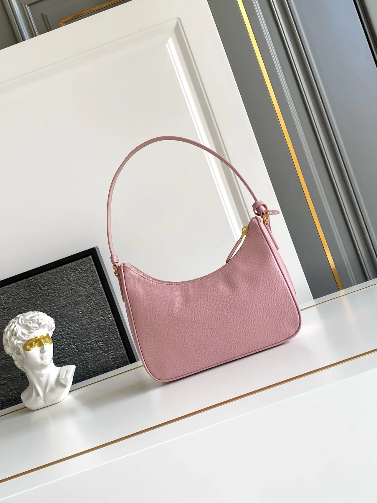 Prada Smooth Hobo Bag in Pink · view 3