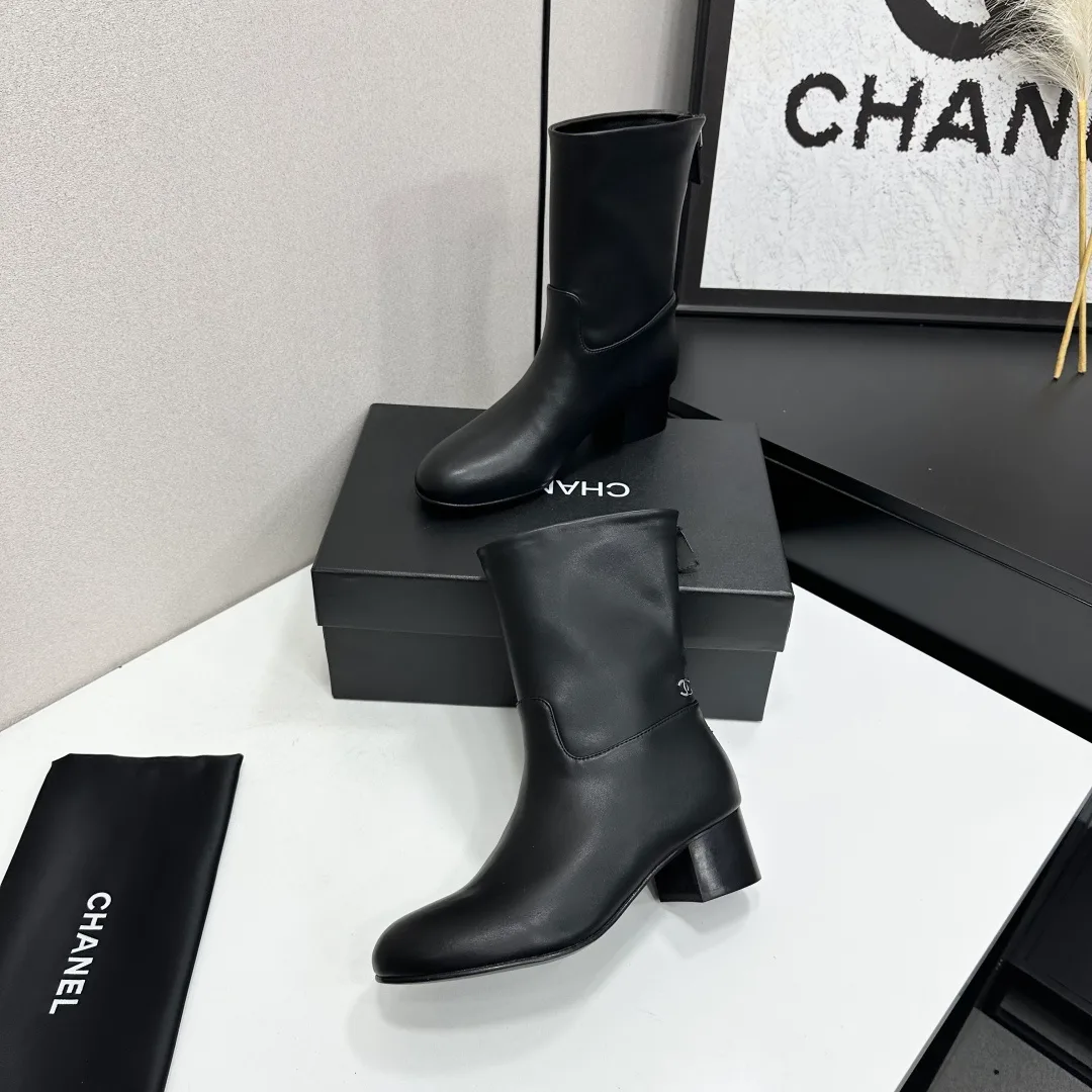 Chanel Cowhide Ankle Boots in Black · view 4