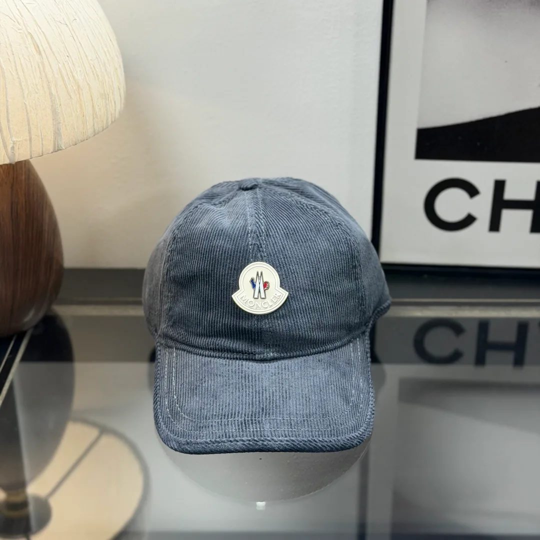 Moncler Corduroy Baseball Cap in Blue · view 3