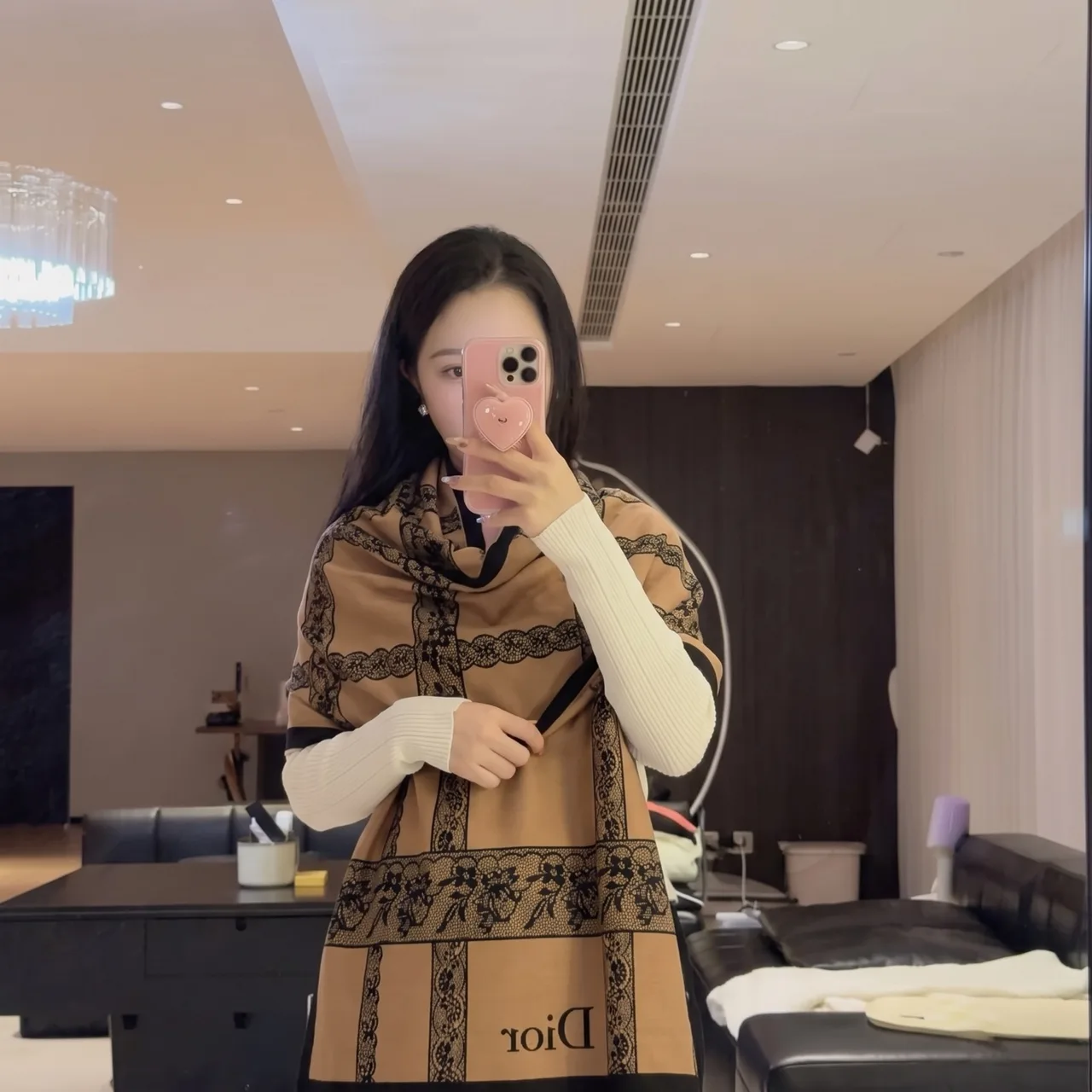 Dior Scarf in Tan · view 5