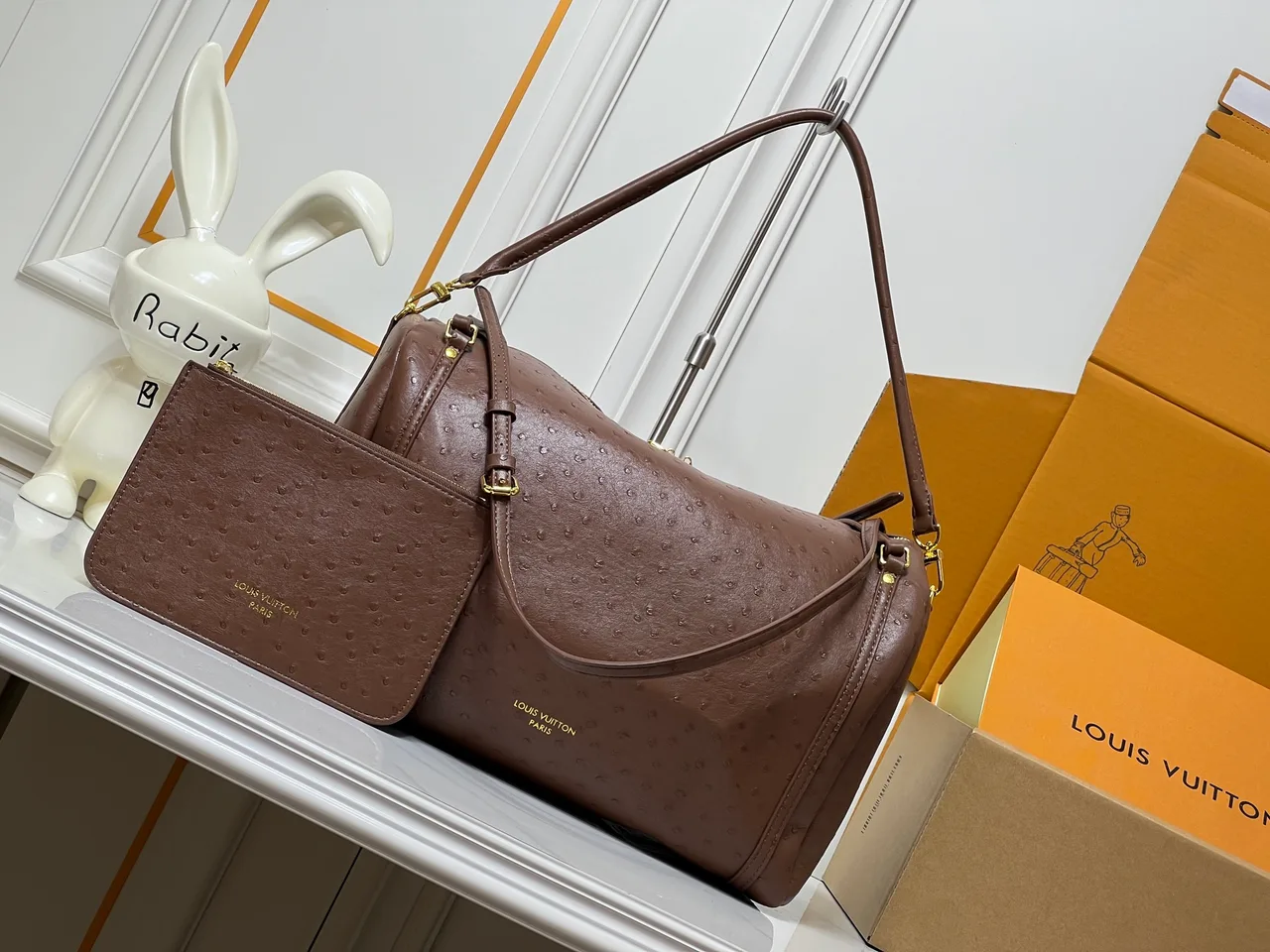 Louis Vuitton Cowhide Canvas Duffel Bag in Brown · view 1