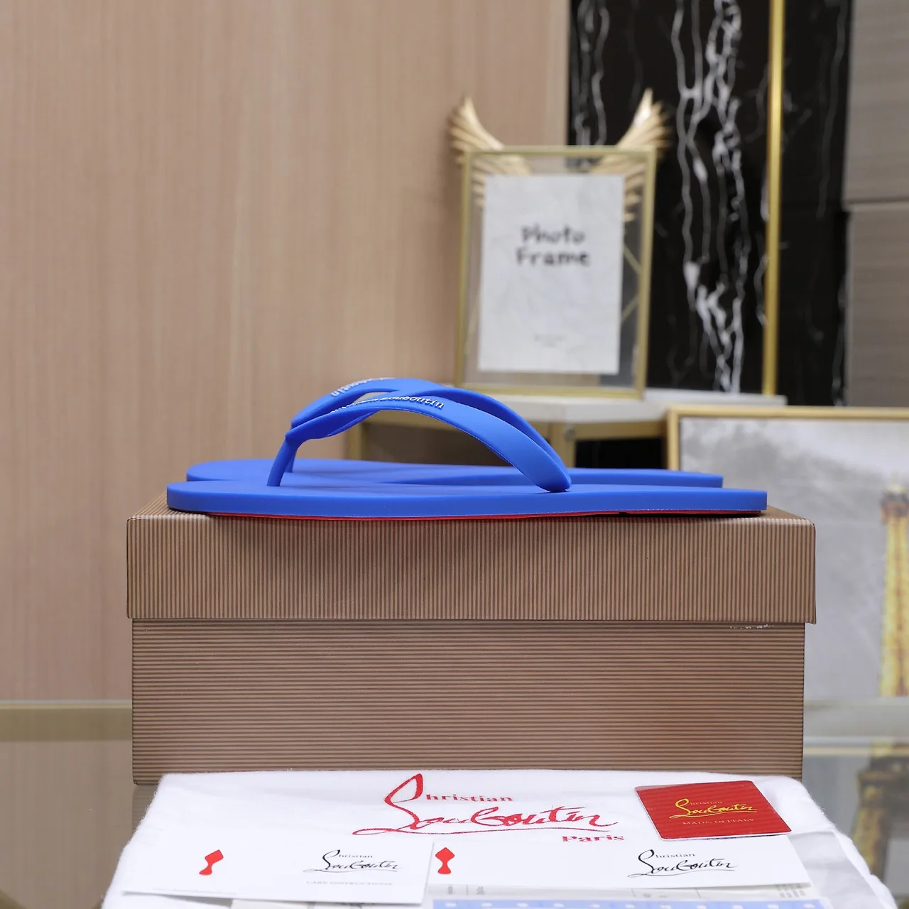 Christian Louboutin Flip-Flops in Blue & Green & Pink & Yellow · view 8