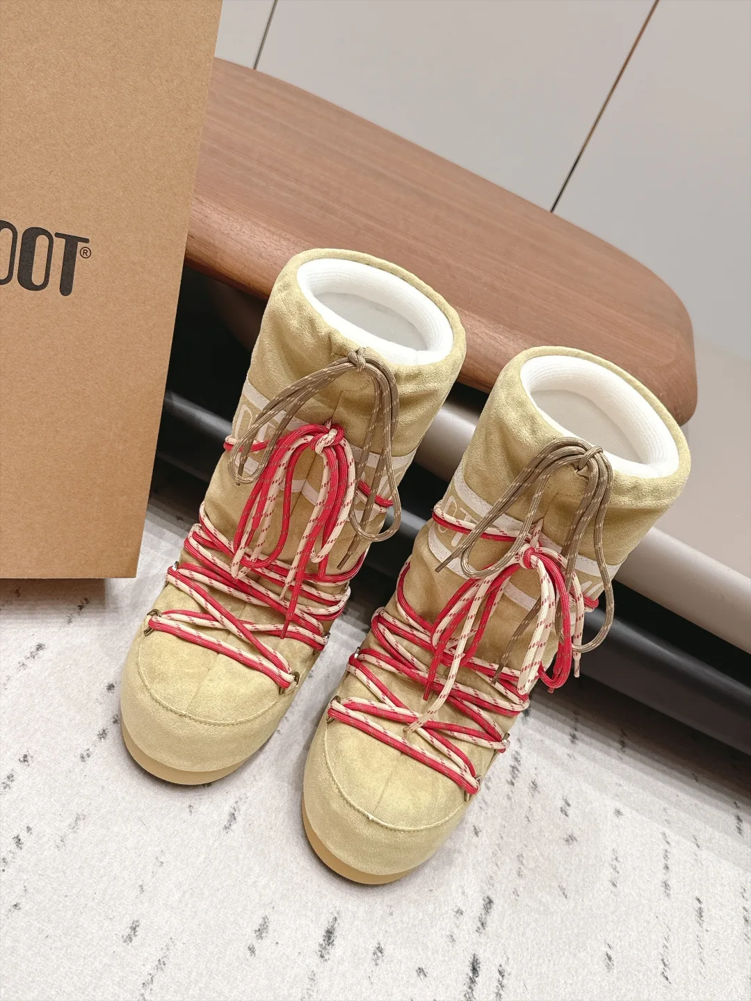 Moon Boot Round-Toe Snow Boots in Beige · view 1