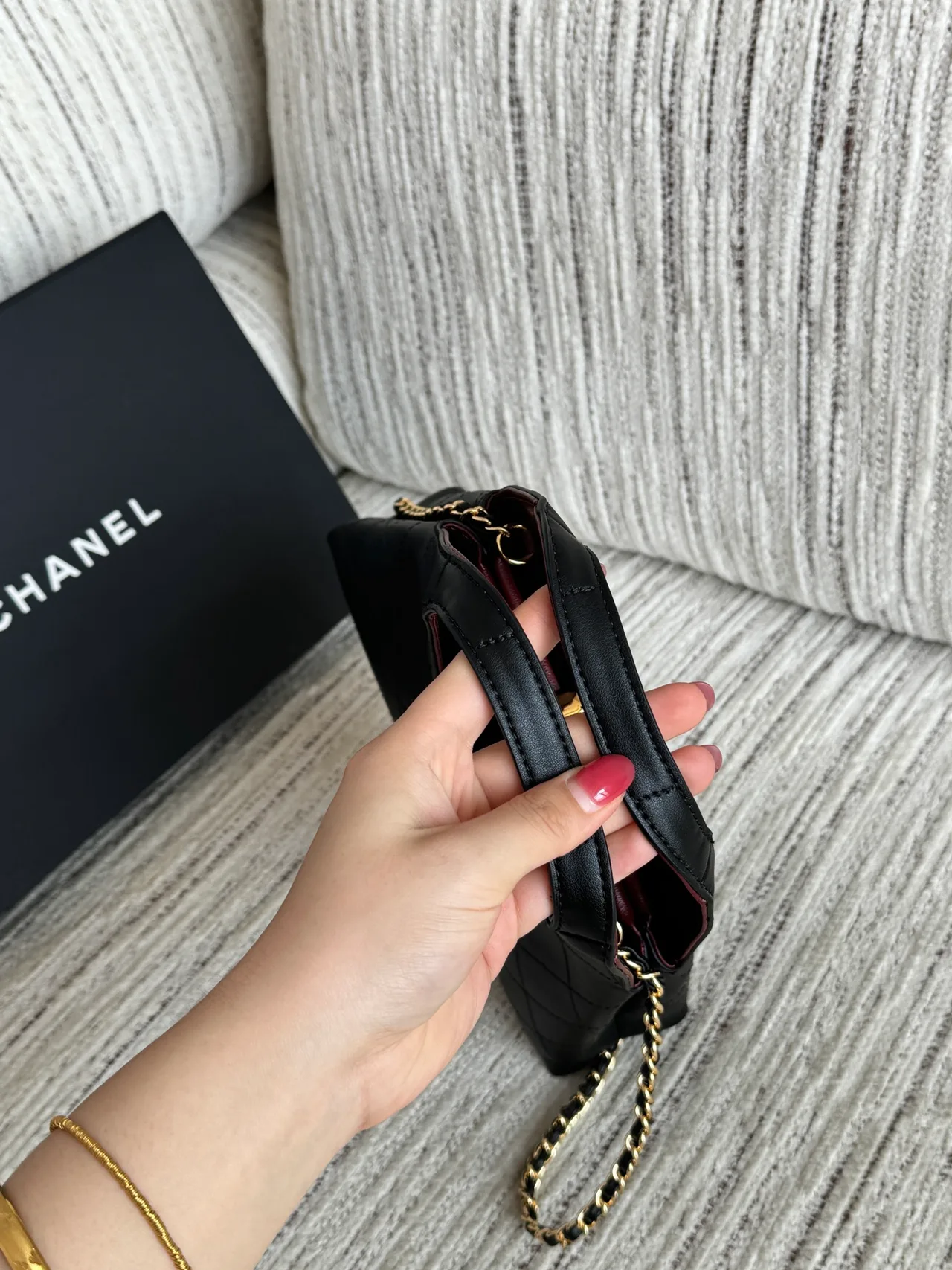 Chanel Quilted Crossbody Bag in Black · view 6