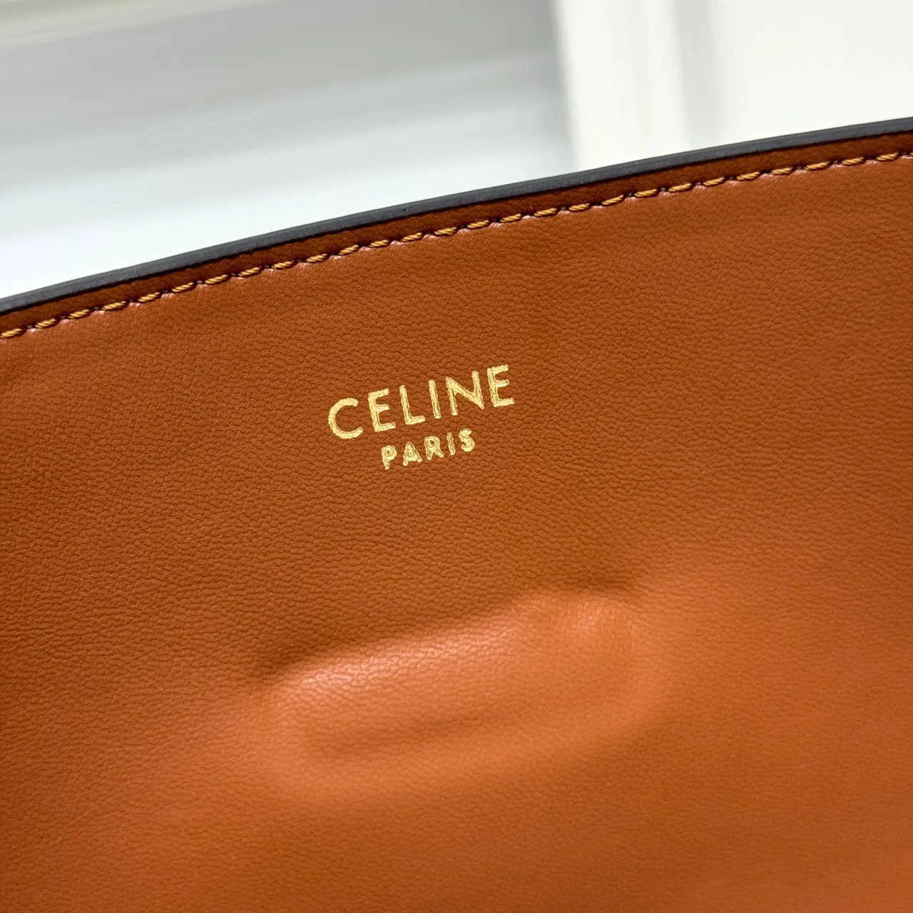 Celine Calfskin Smooth Bucket Bag in Brown · view 8