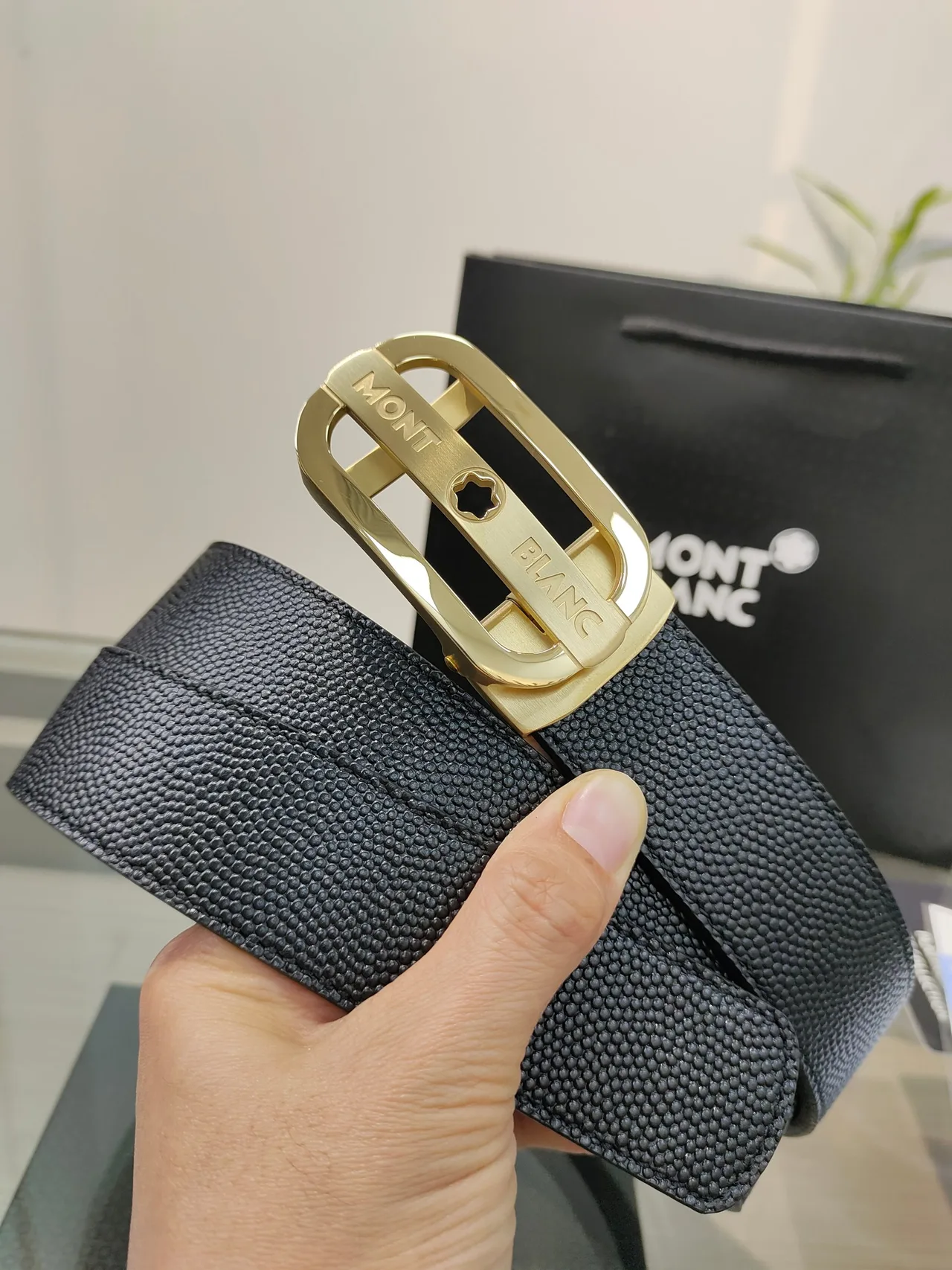 Montblanc Calfskin Belt in Black · view 4