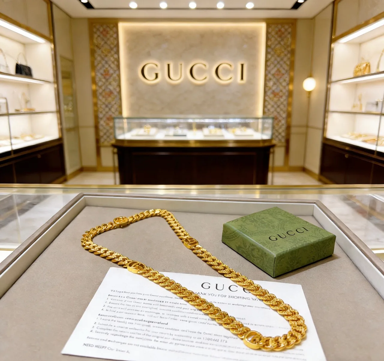 Gucci Glossy Chain Necklace in Gold · view 4