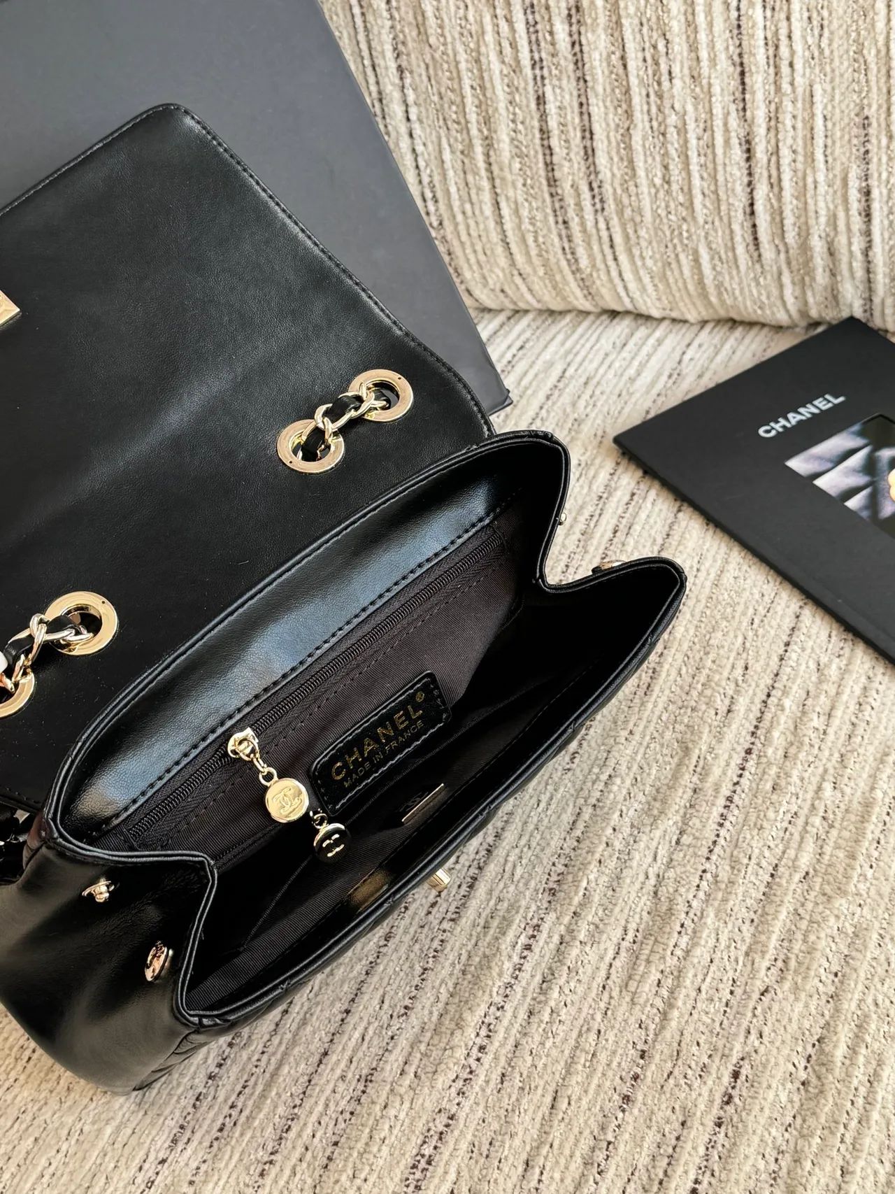 Chanel Quilted Hobo Clutch in Black · view 8