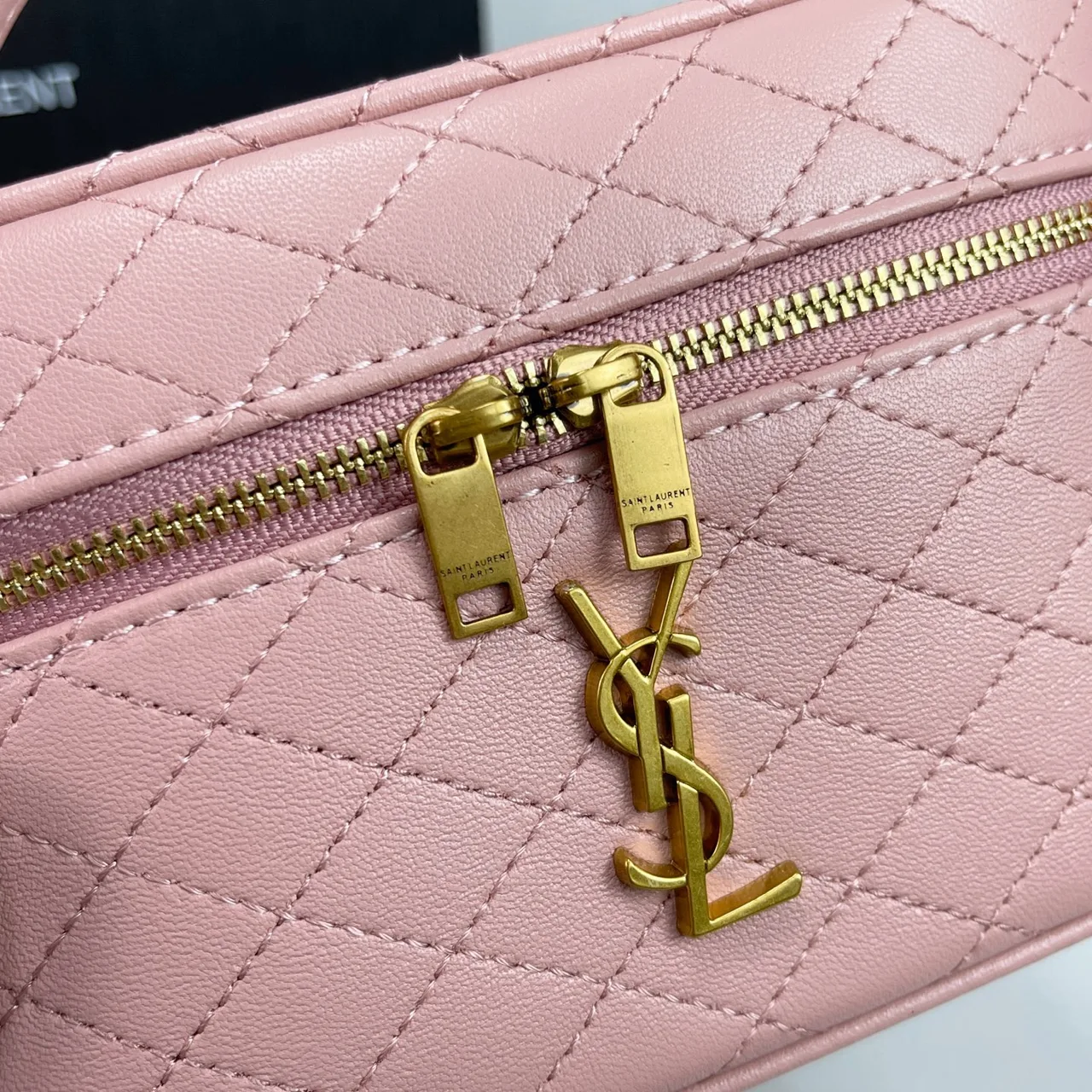 Saint Laurent Quilted Clutch in Pink · view 6