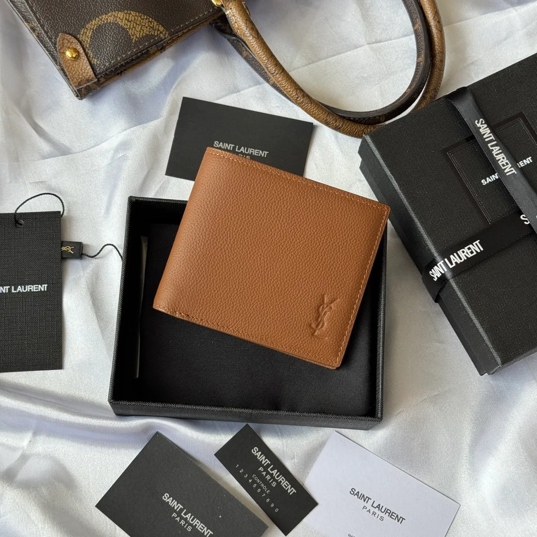 Saint Laurent Smooth Wallet in Tan · view 1