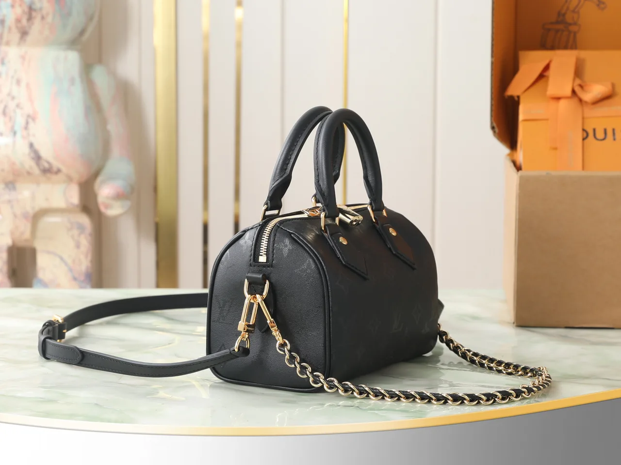 Louis Vuitton Cowhide Quilted Monogram Handbag in Black · view 2