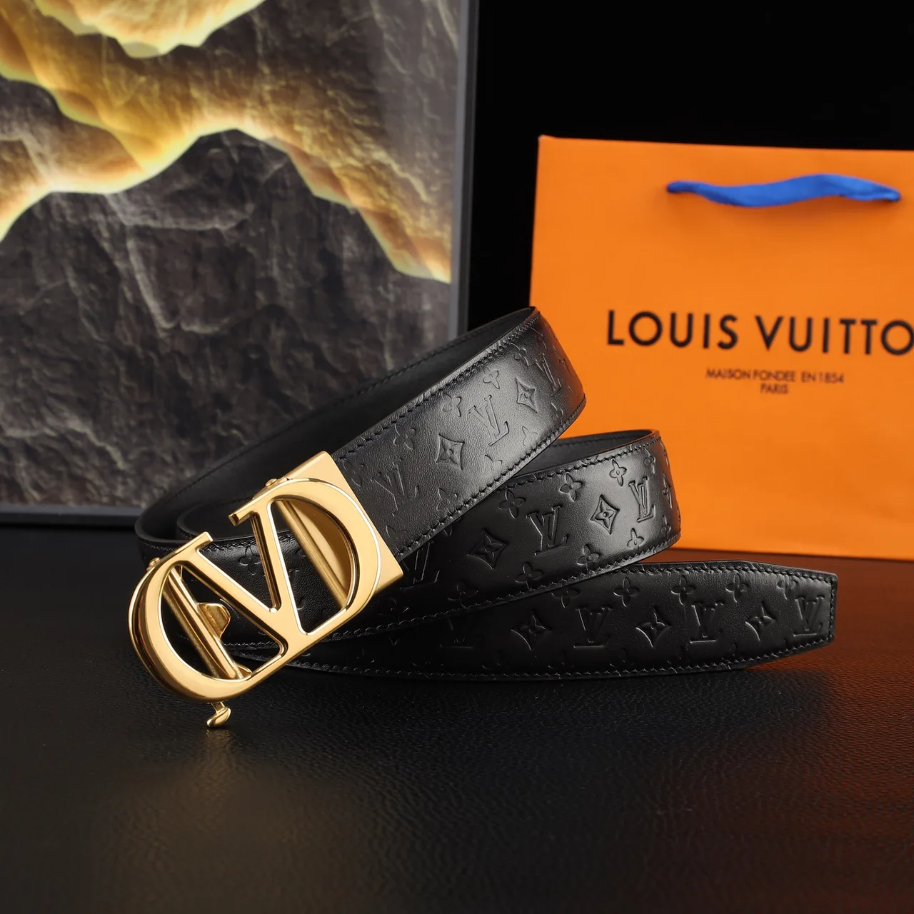 Louis Vuitton Monogram Automatic Belt in Black · view 2