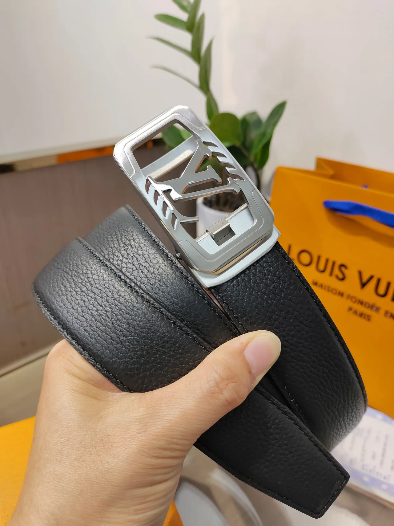 Louis Vuitton Calfskin Belt in Black · view 4