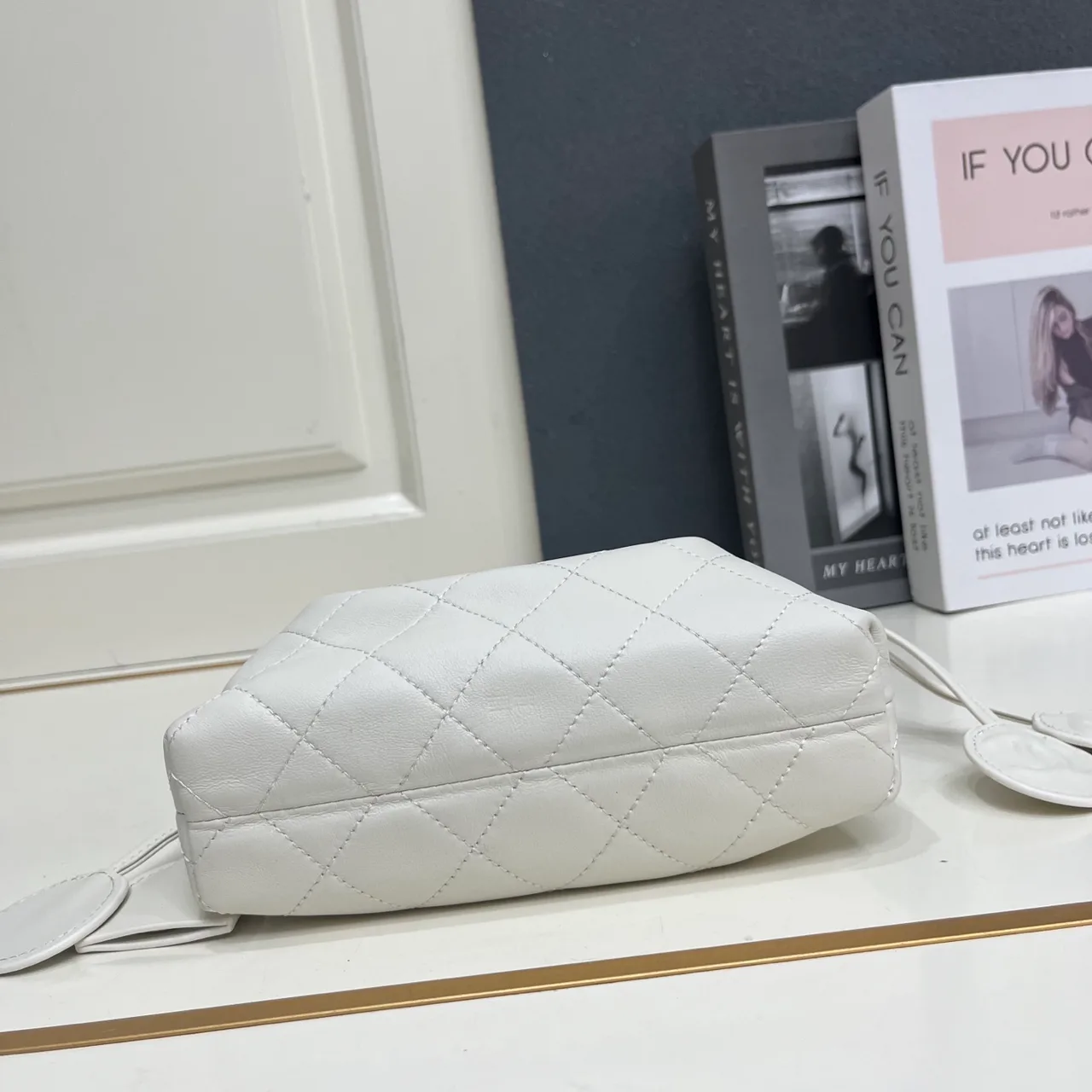 Chanel Quilted Crossbody Bag in White · view 7