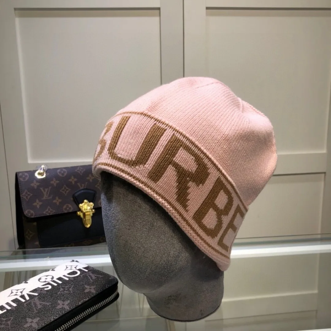 Burberry Lettered Beanie in Blue & Pink & Brown & Grey & Black · view 2