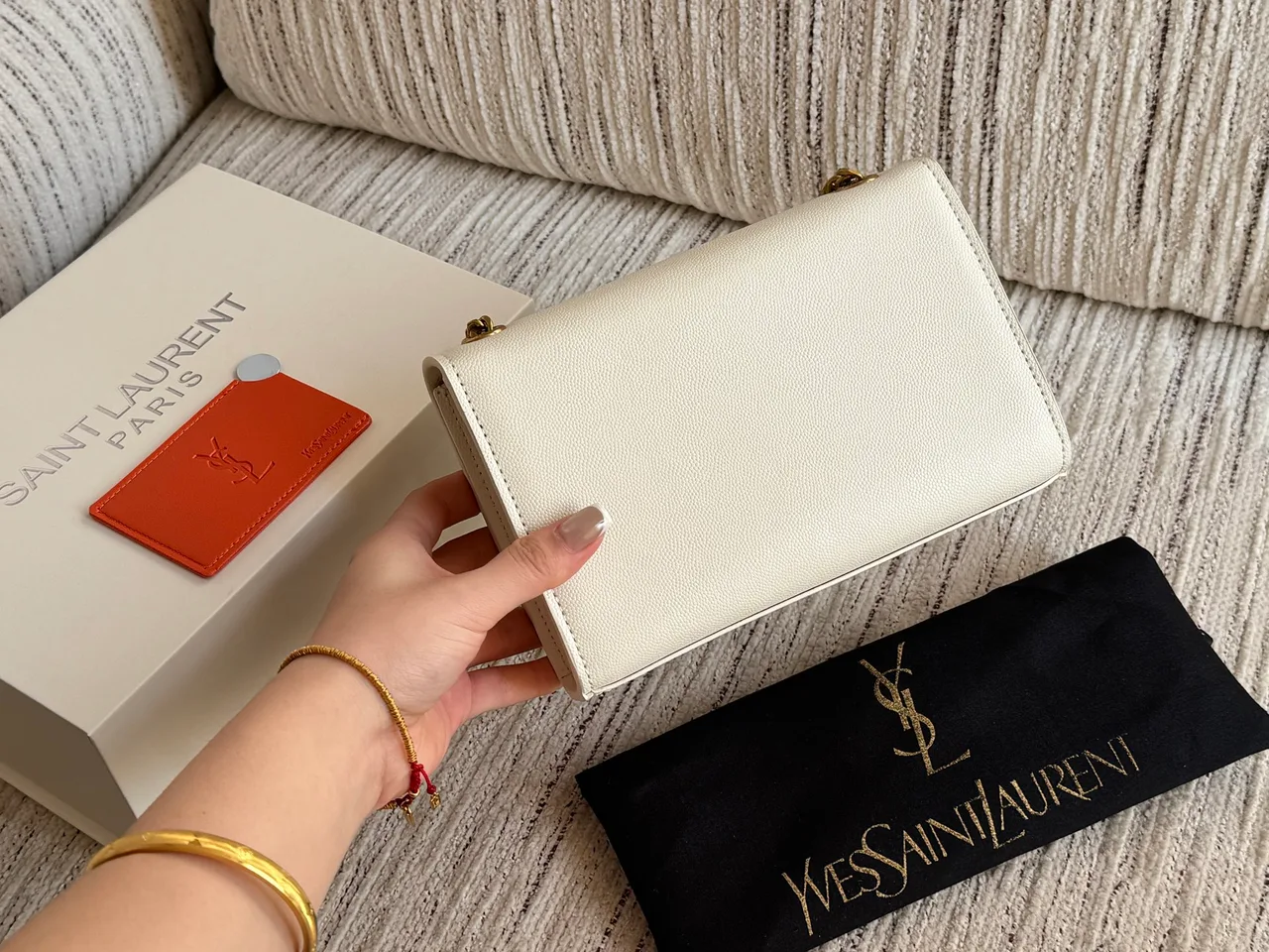 Saint Laurent Chain Wallet in Black & White · view 4