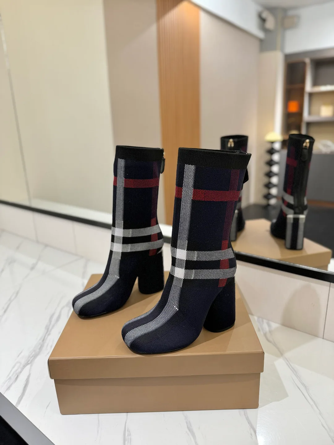 Burberry Knee-High Boots in Blue · view 2