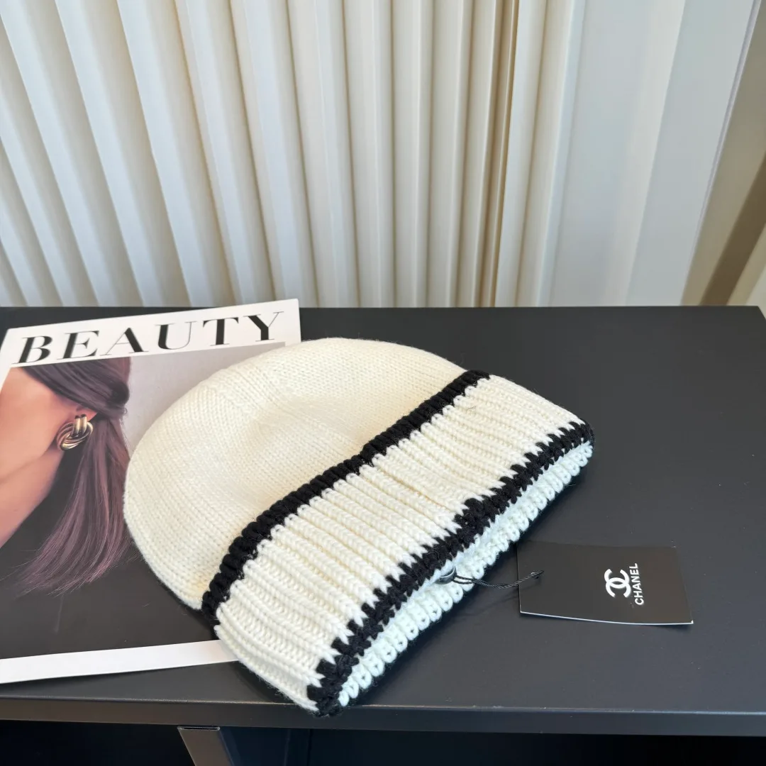 Chanel Knit Beanie in Cream · view 7