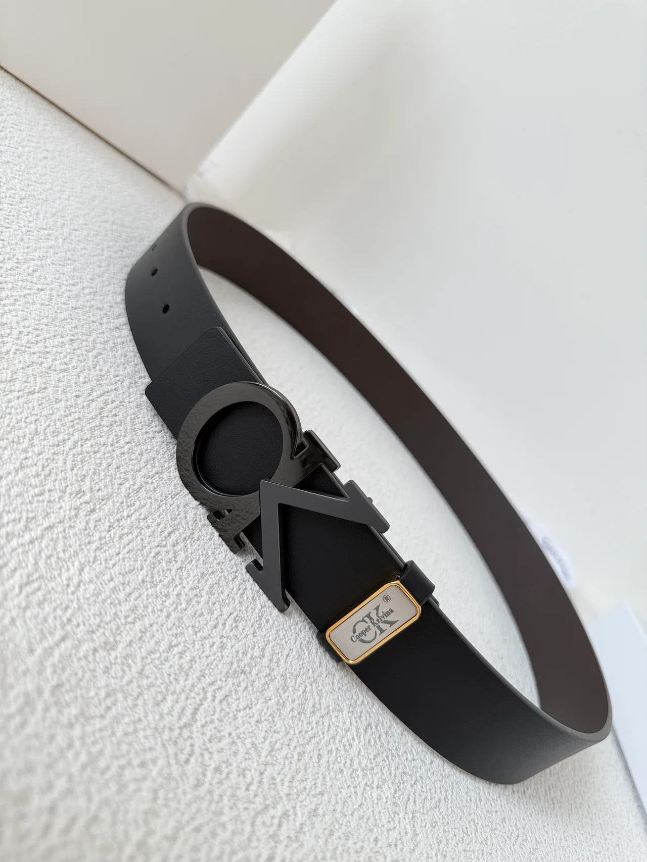 Cooper Kelvina CK Letter Buckle Belt in Black · view 2