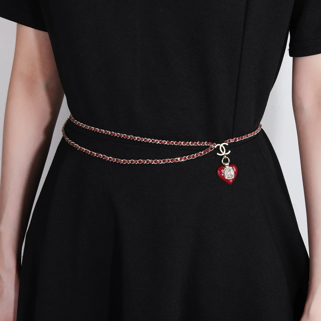 Chanel Chain Belt in Red · view 2
