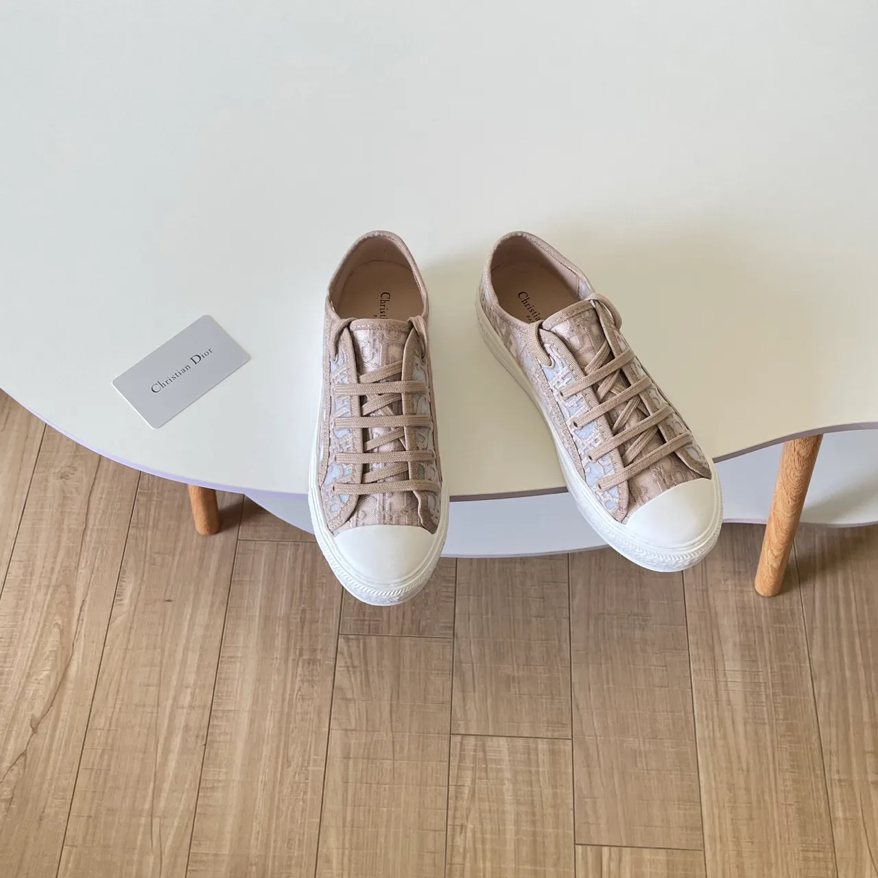 Dior Leather Smooth Sneakers in Beige · view 2