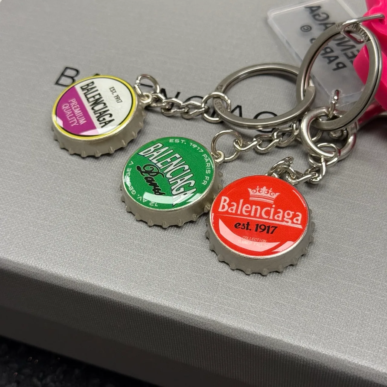 Balenciaga Rodeo Key Charm in Pink · view 6