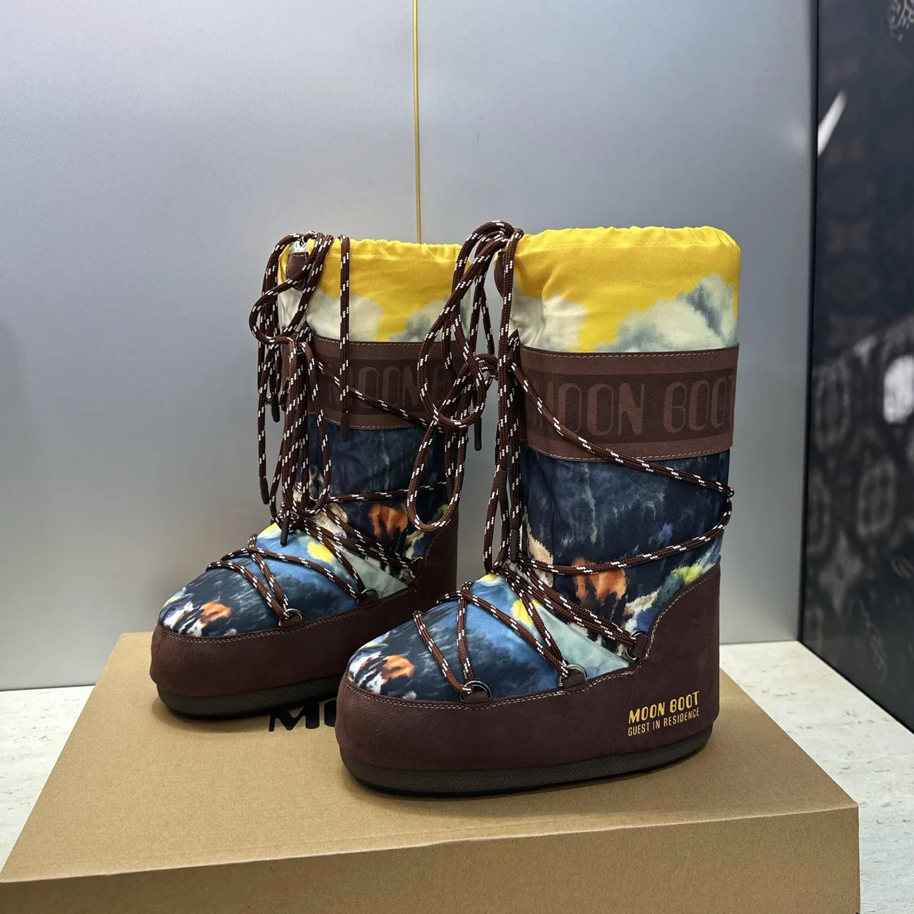 Moon Boot Lace-Up Snow Boots in Brown · view 3