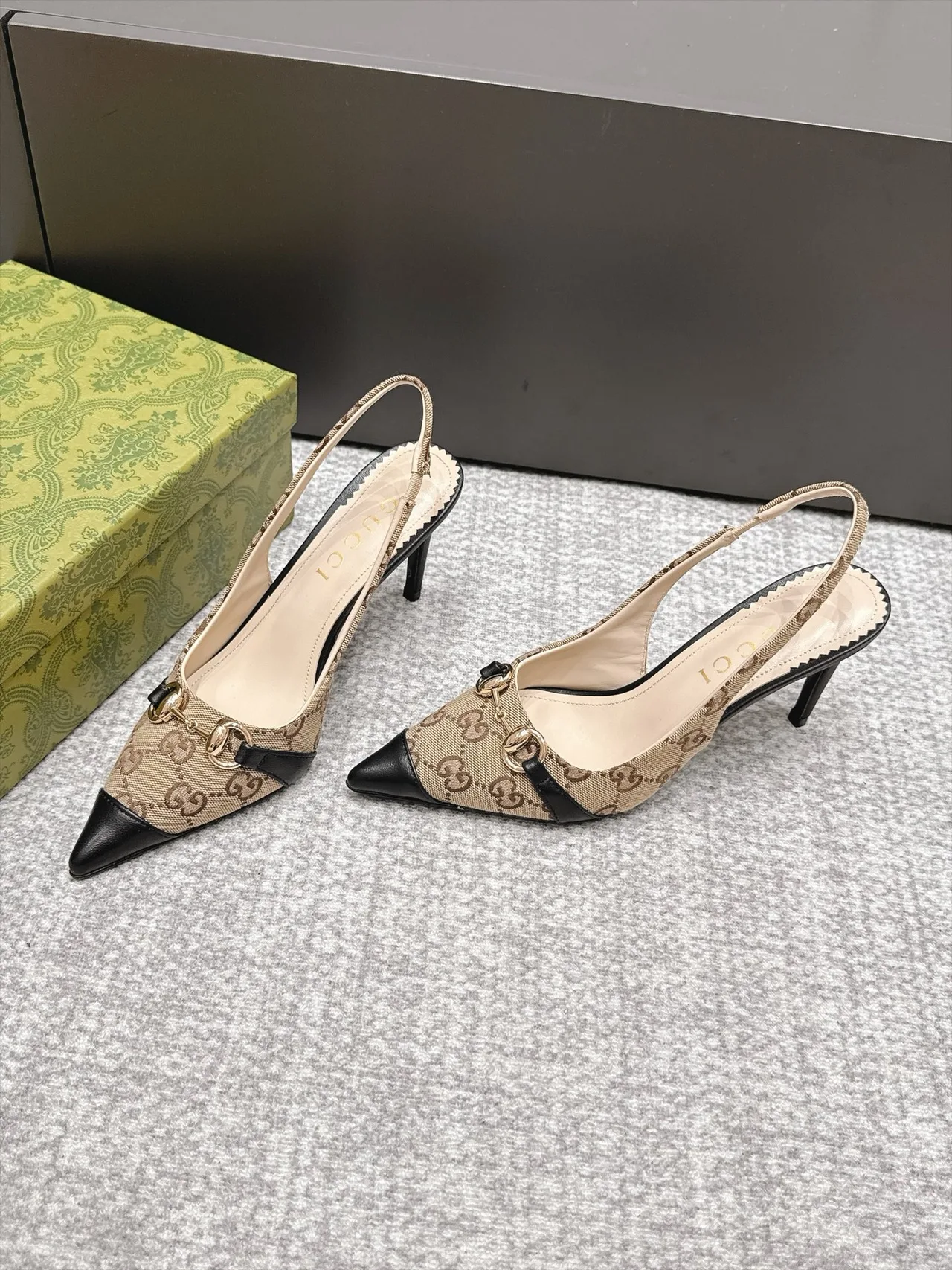 Gucci Slingback Heels in Beige · view 2