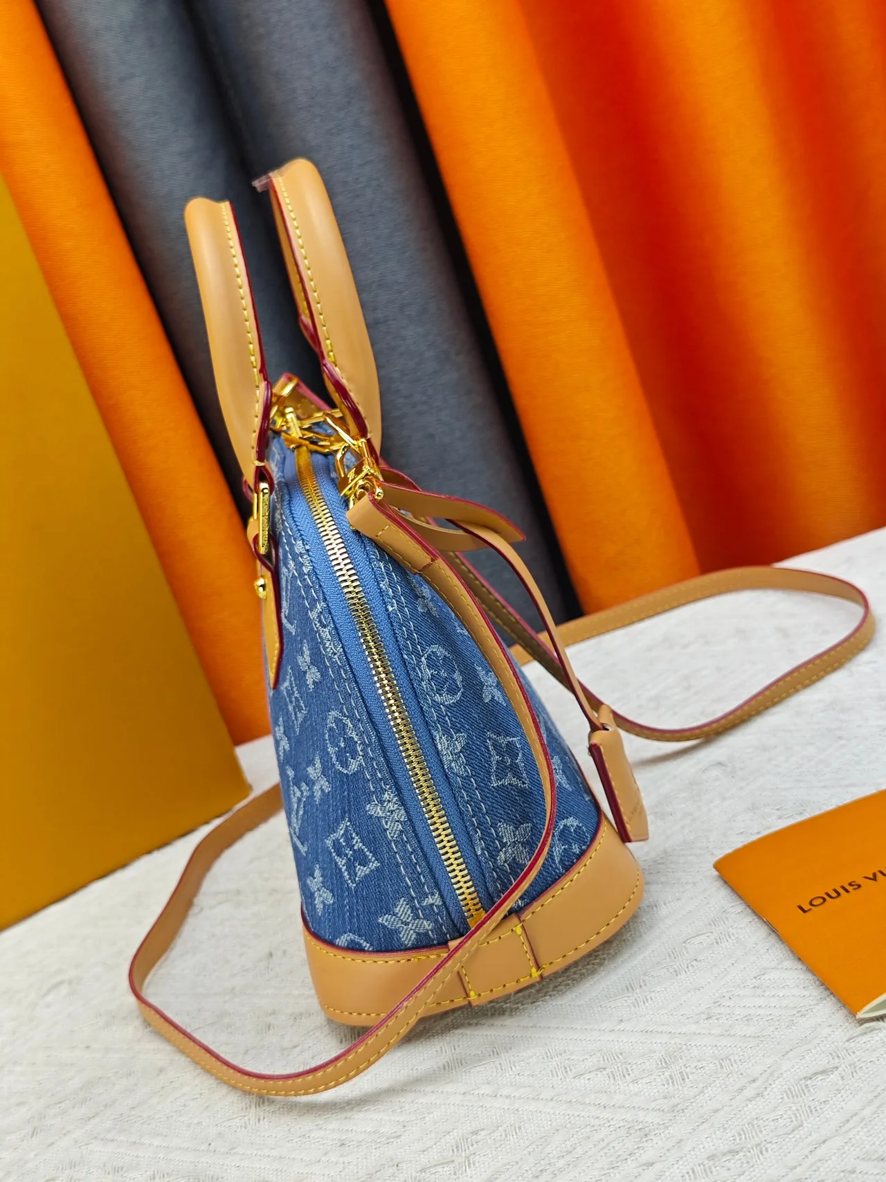 Louis Vuitton Canvas Top-Handle Bag in Blue · view 4