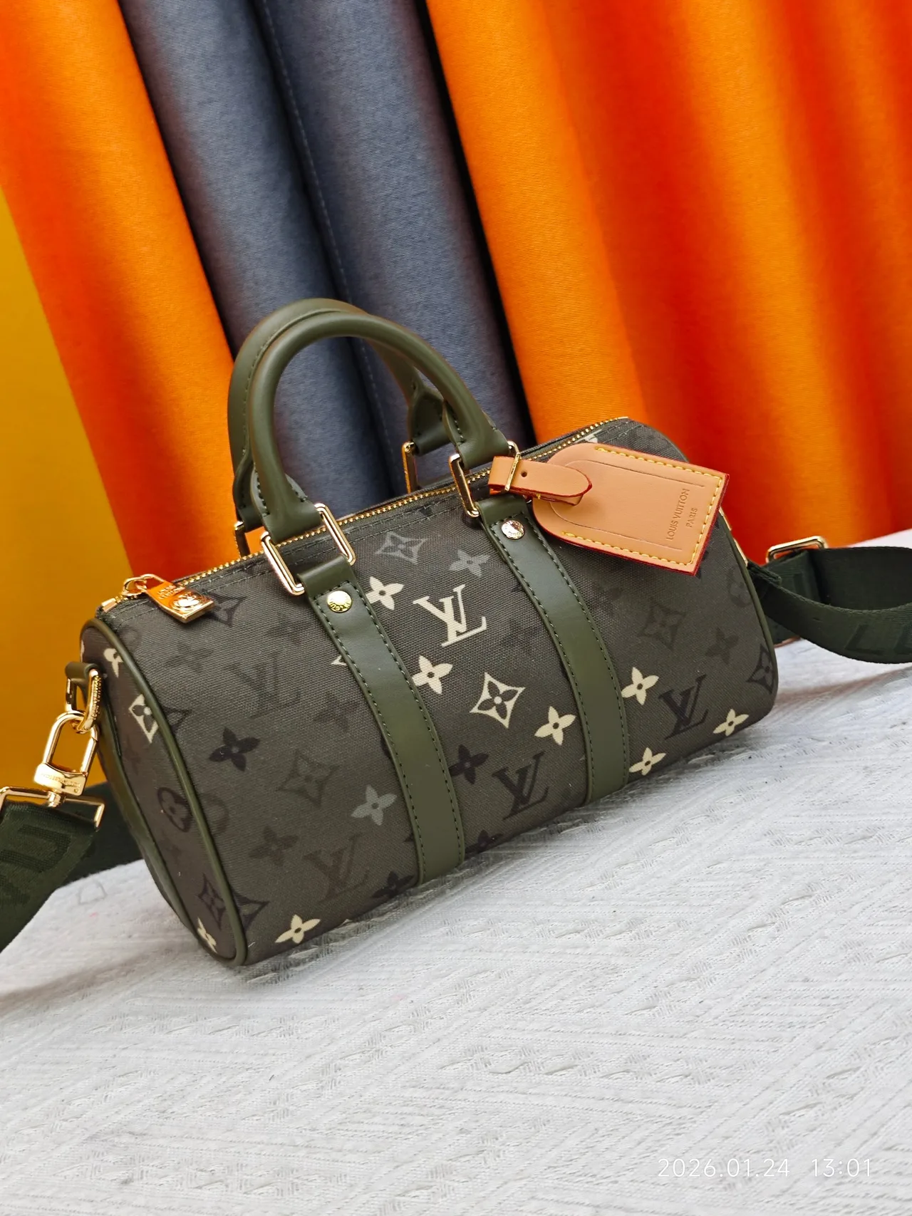 Louis Vuitton Canvas Top-Handle Bag in Green · view 2