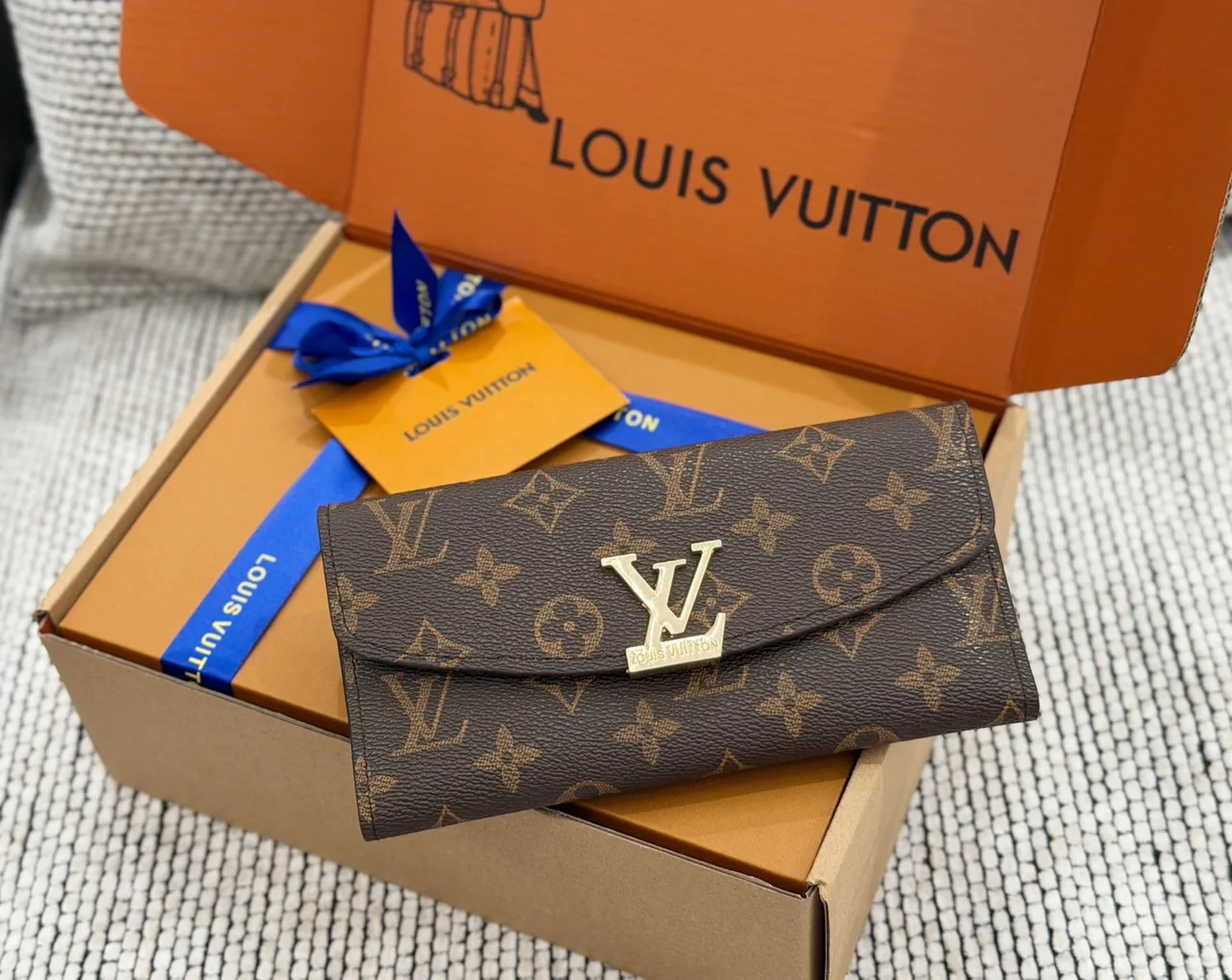Louis Vuitton Long Wallet in White & Orange & Black & Beige & Brown · view 8