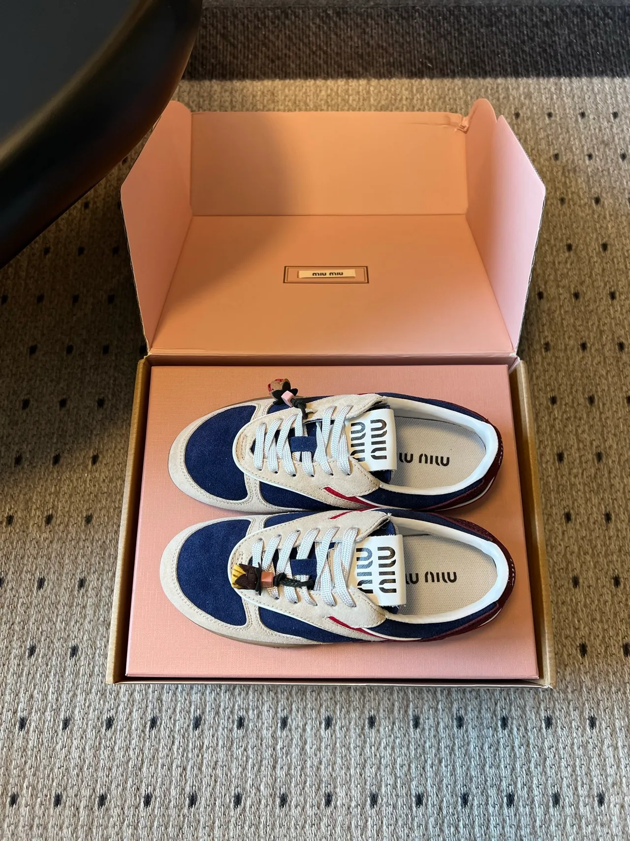 Miu Miu Round-Toe Sneakers in Blue · view 4